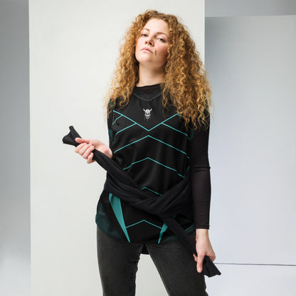Recycled unisex skull basketball jersey