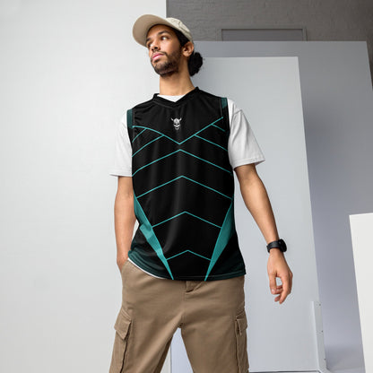 Recycled unisex skull basketball jersey
