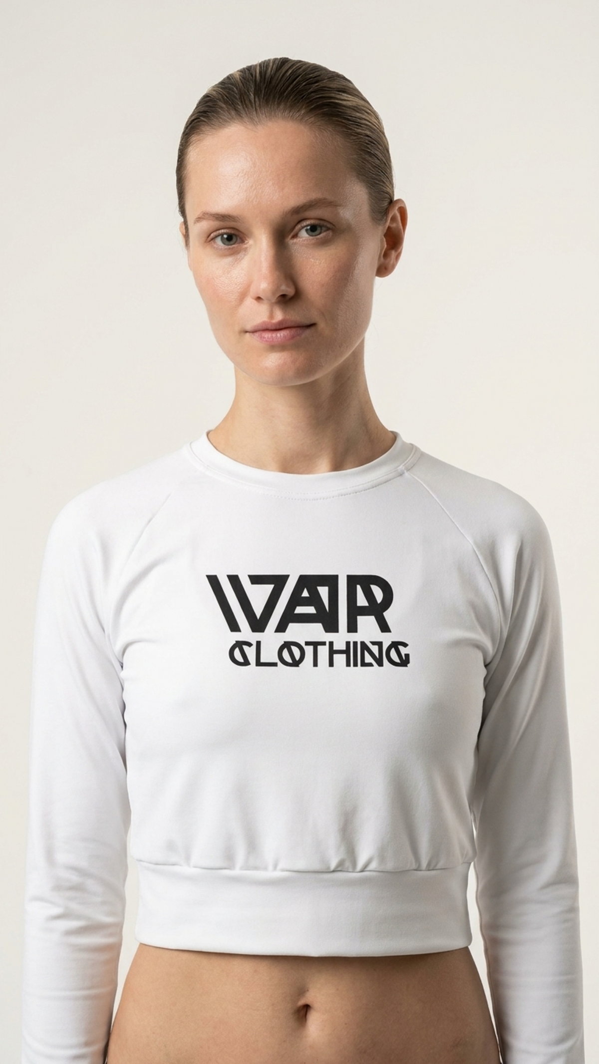 Recycled long-sleeve crop top