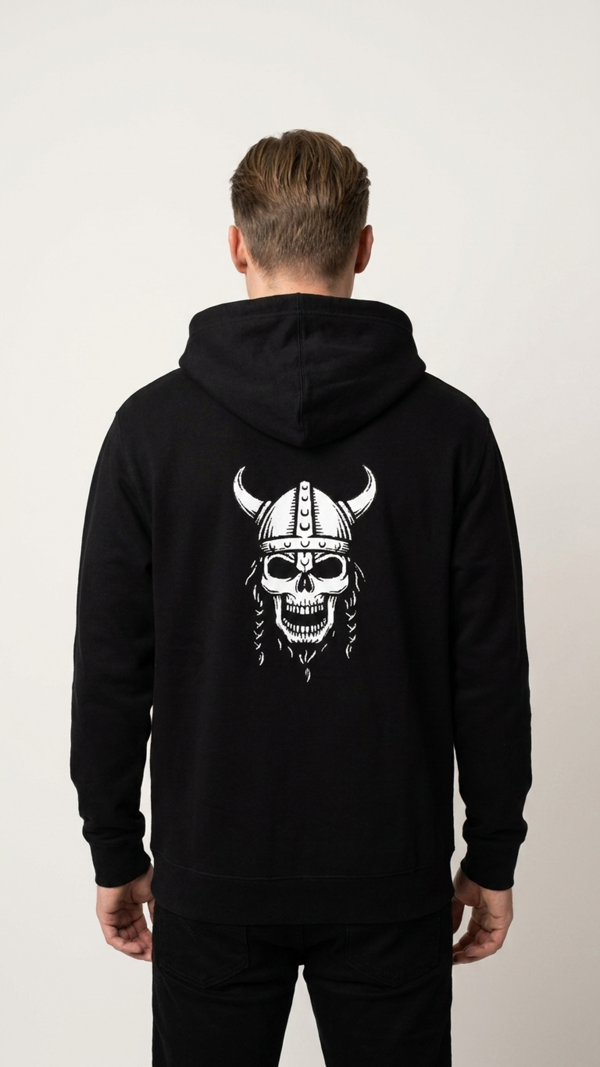 Unisex Hoodie with skull back print, Detail 2