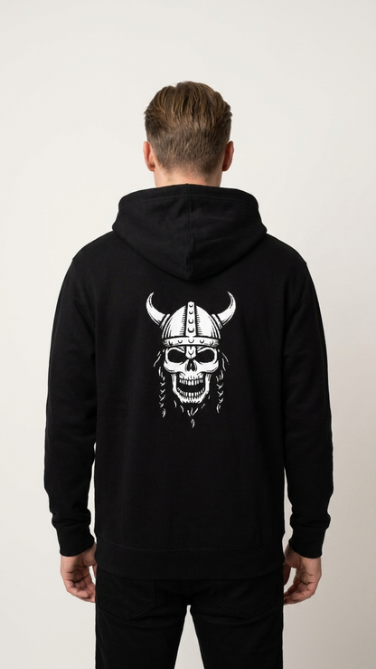 Unisex Hoodie with skull back print, Detail 2