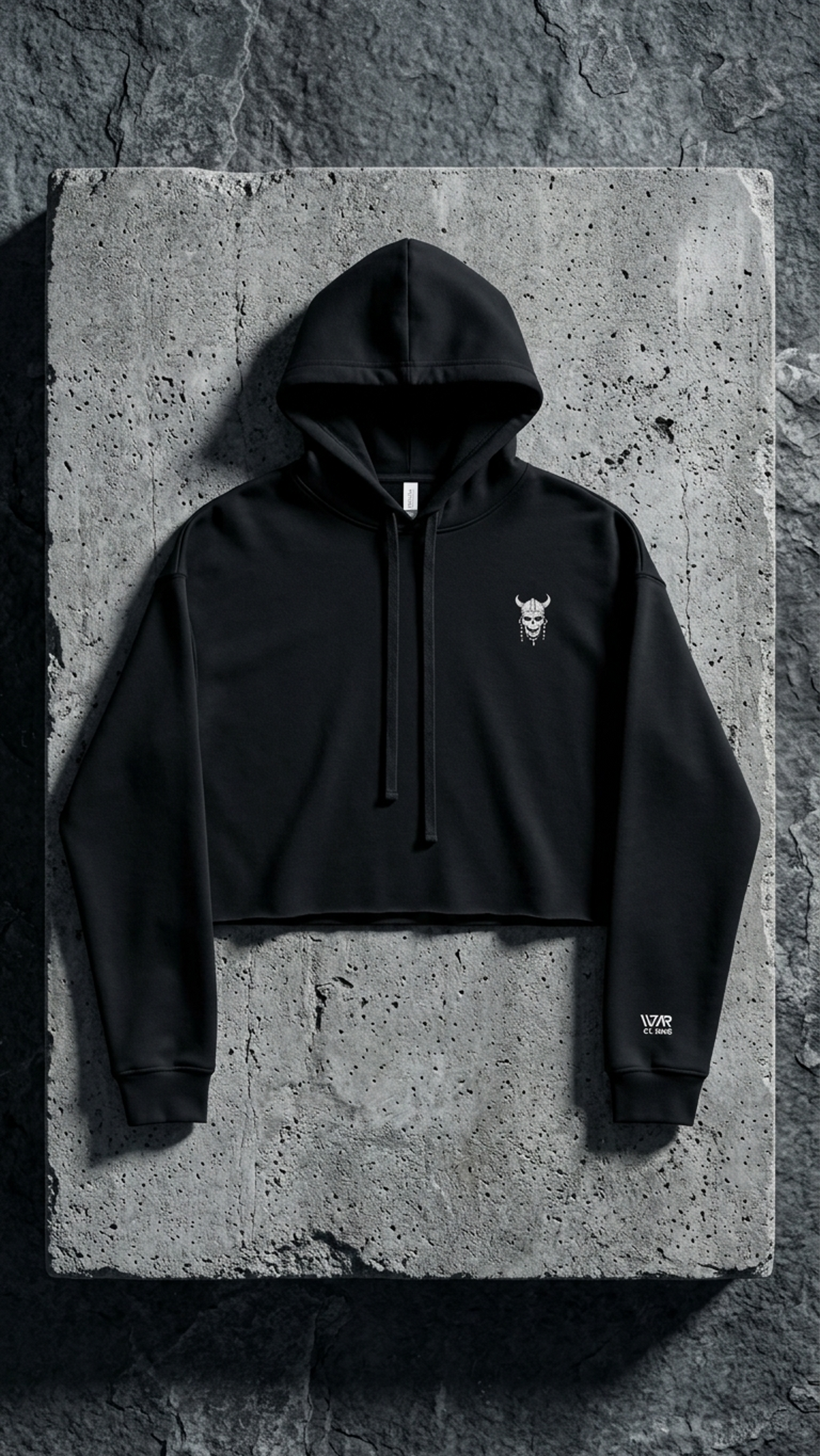 IVAR Runic Skull Cropped Hoodie