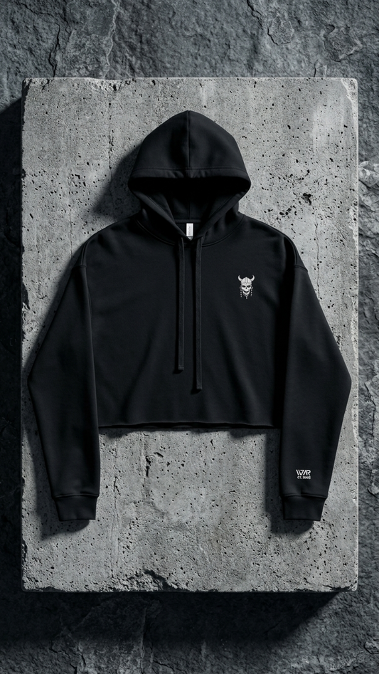 IVAR Runic Skull Cropped Hoodie
